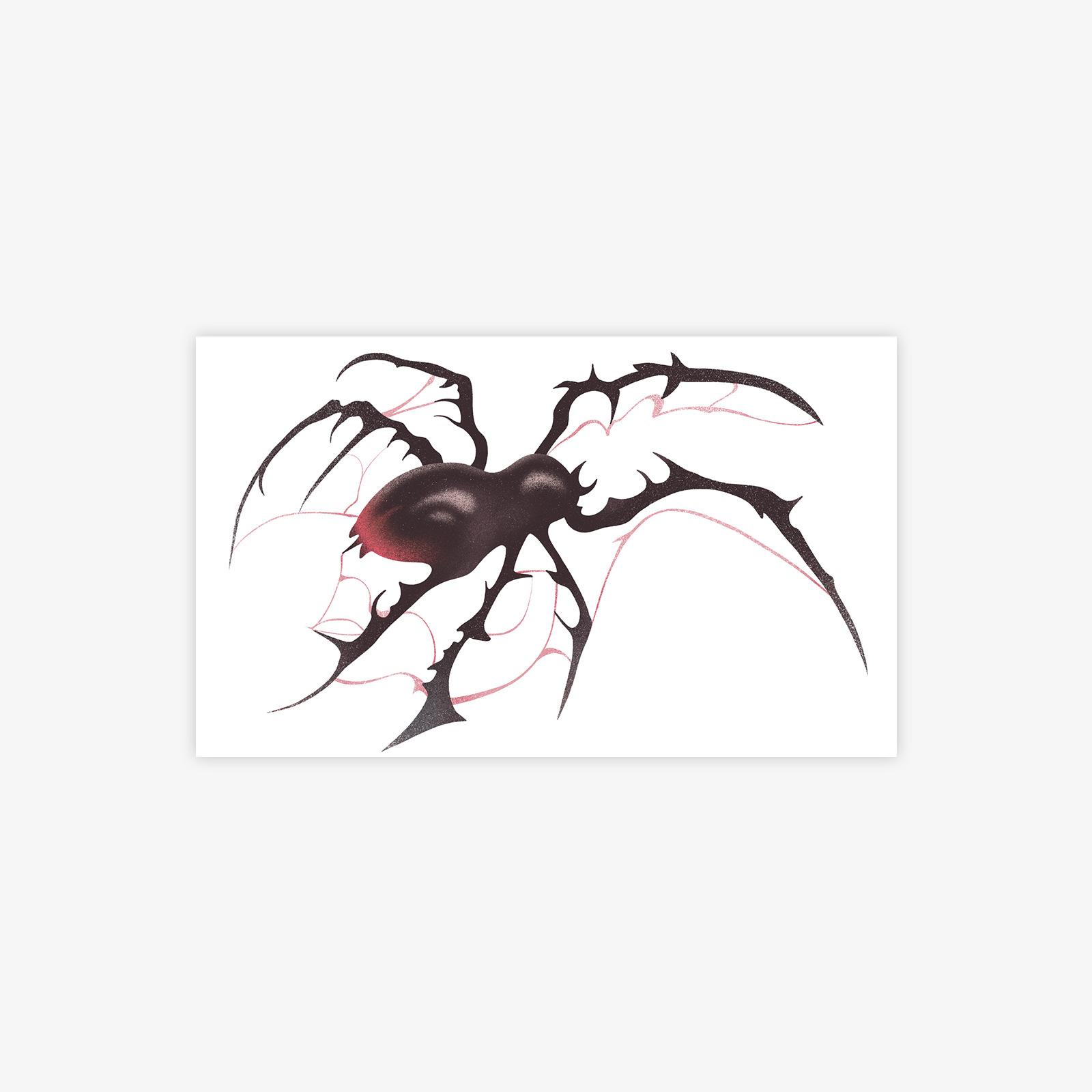 

Y2K Cool Drag Spider Tattoo Sticker Advanced Gradient Design Waterproof And Sweatproof Scar Tattoo Sticker 9*15