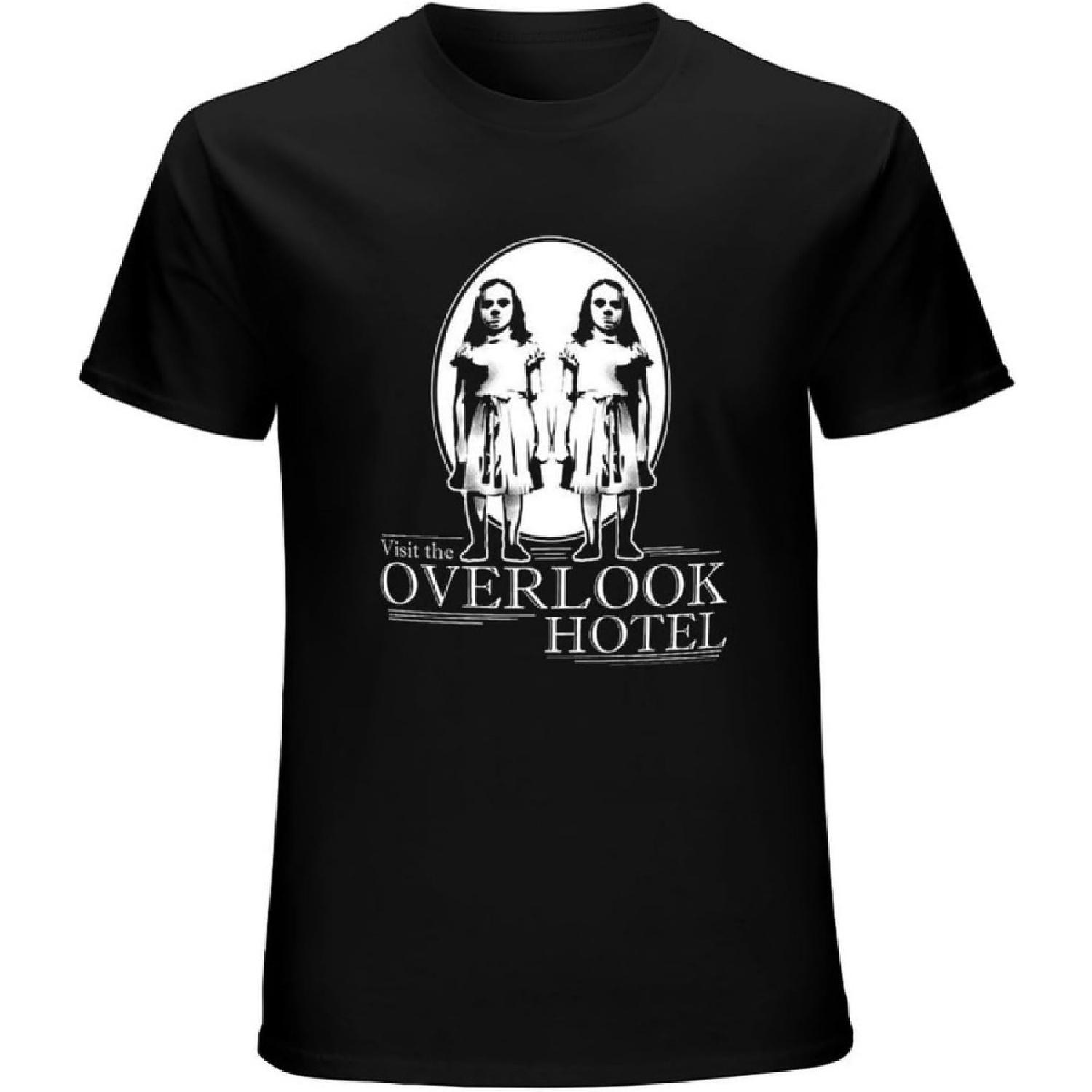 FISH SKIN Men s Visit Overlook Hotel Shining Horror Casual Round Neck T Shirt Black S