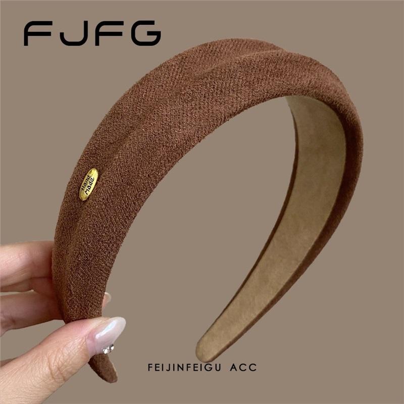 Korean Maillard Wide Headband Velvet High Cranial Top Face Flattering Hair Hoop Autumn Winter Hair Accessories
