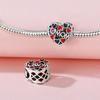 Beads Copper Charms Original Red Heart Hollow Design Beads Fit Bracelet Jewelry Diy Women Fine Gift Accessory