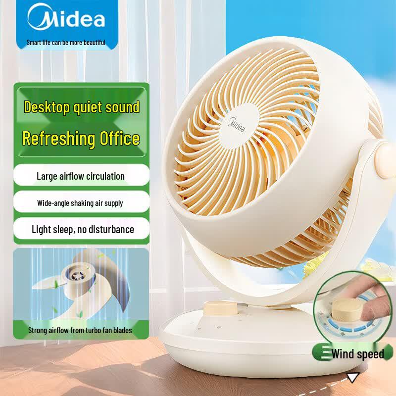 Midea GAF18AD Quiet 3-Speed Oscillating Air Circulator Fan