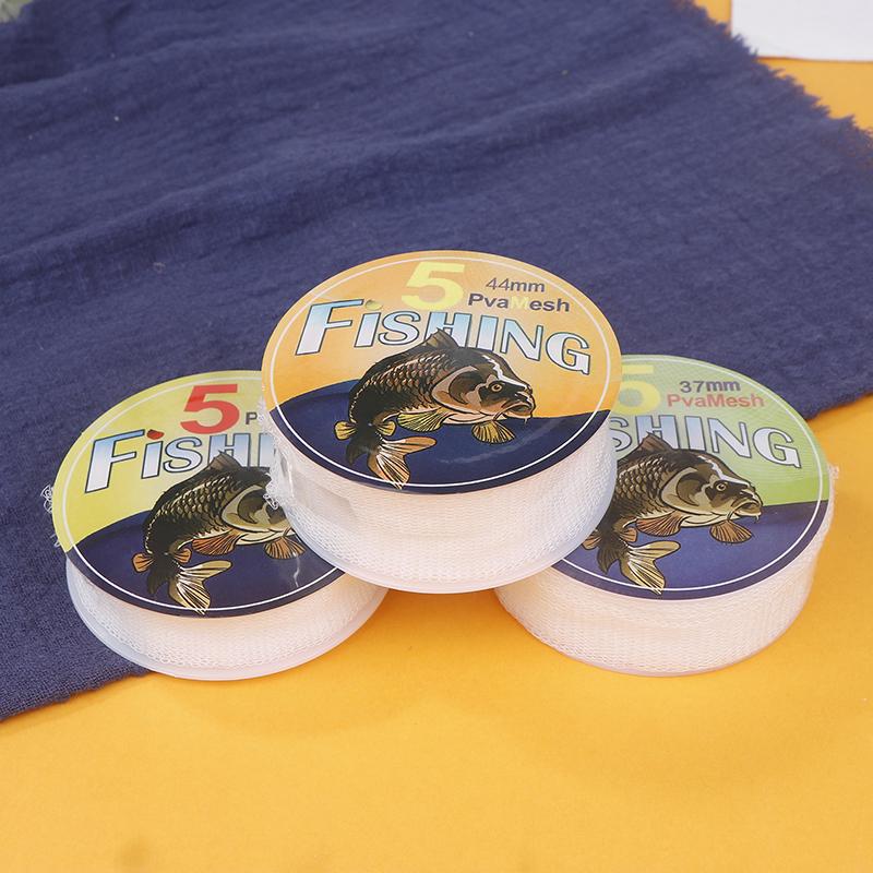 5M Pva Diameter 25/37/44Mm Bait Wrap Bag Water Dissolving Mesh Fishing Water Soluble Mesh Carp Coarse Fishing Lure Bag