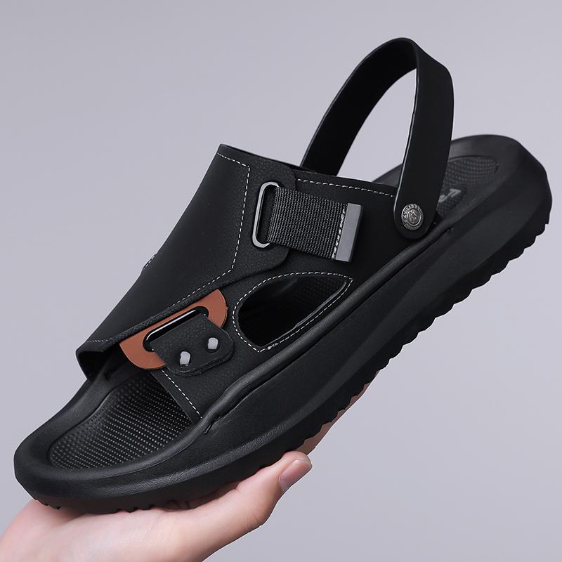 Fashion Summer Brand Trend Breathable Men Flat Bottomed Soft Fashionable Leisure Sandals Men's Non-slip Seaside Outdoor Comfort Sandals