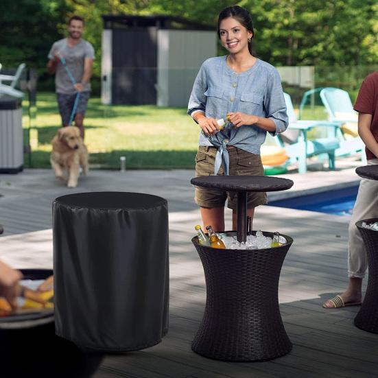 Stool Bar Cover Waterproof Mesh Debris Protection Adjustable Drawstring Windproof Outdoor Patio Table Cover Bar Stool Dust Cover