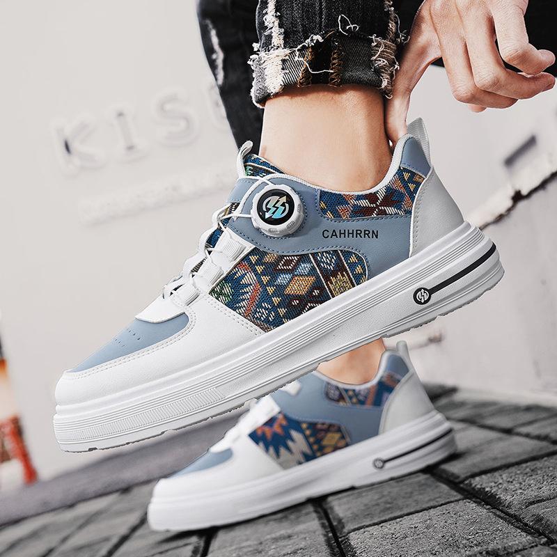 New Spring and Summer Trend Heightening Sports Running Shoes New Low-top Thick-soled Leather Surface Casual Versatile Breathable Board Shoes