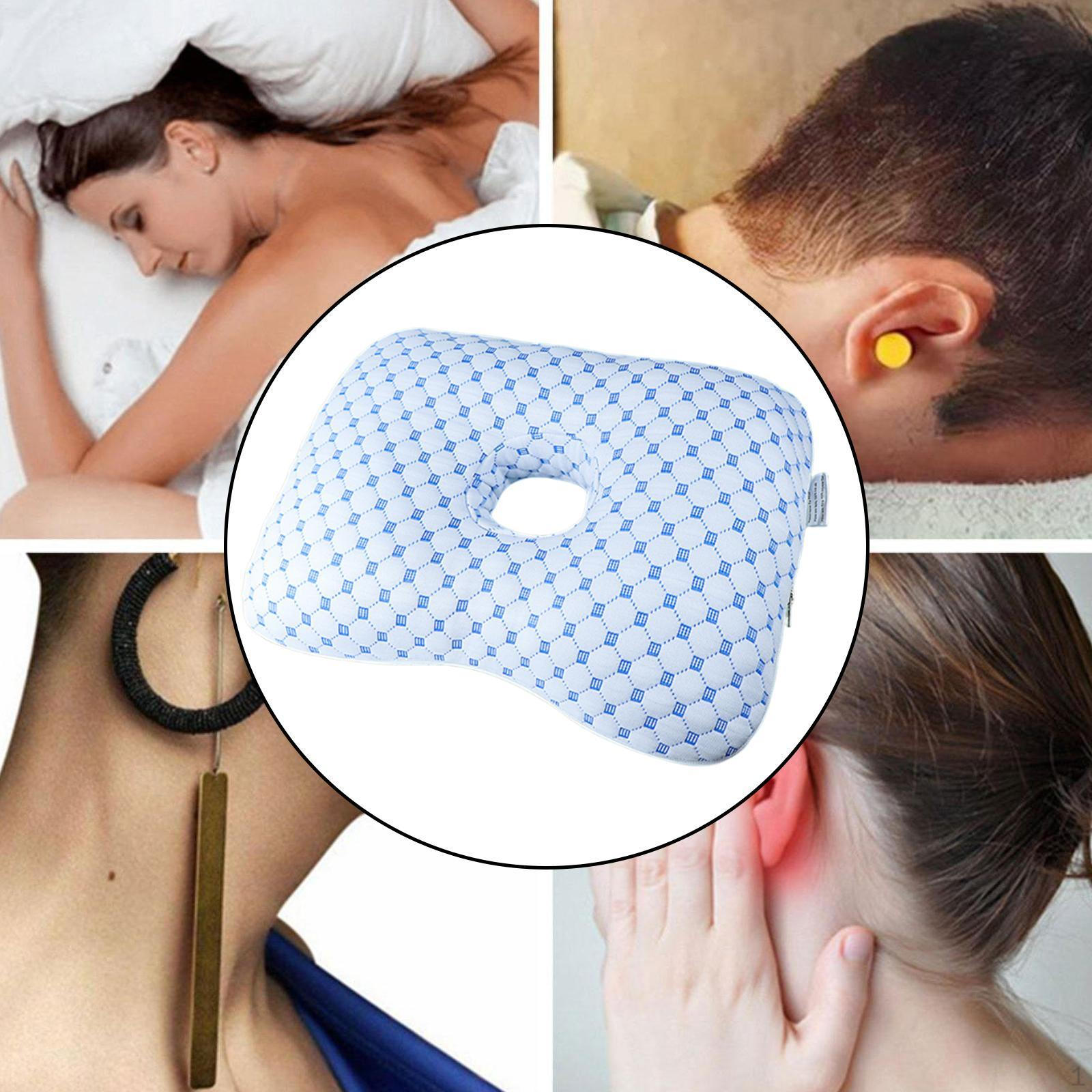 

Подушка для пирсинга ушей, Подушка для спящих на боку, Удобная для ношения наушников и серег, Дышащая синий