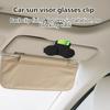 Sunglasses Car Holder Eyeglass Hanger Clip For Car Sun Visor Double Clip Magnetic Leather Storage For Automotive Accessory Decor