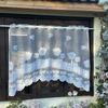 Countryside Style Sunflower Embroidery Half Curtain Kitchen and Bathroom Curtain Lace Decoration Window Sill Beautification Gauze Curtains Rodless