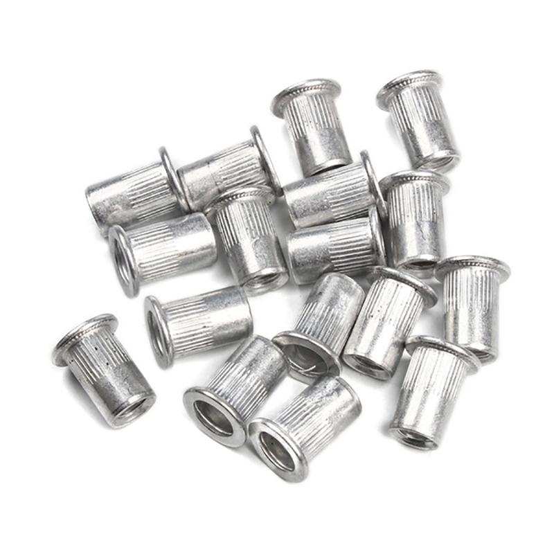 200PCS Alumimum Rivet Nuts/ Carbon Steel Flat Head Rivet Nut  M3/4/5/6/8