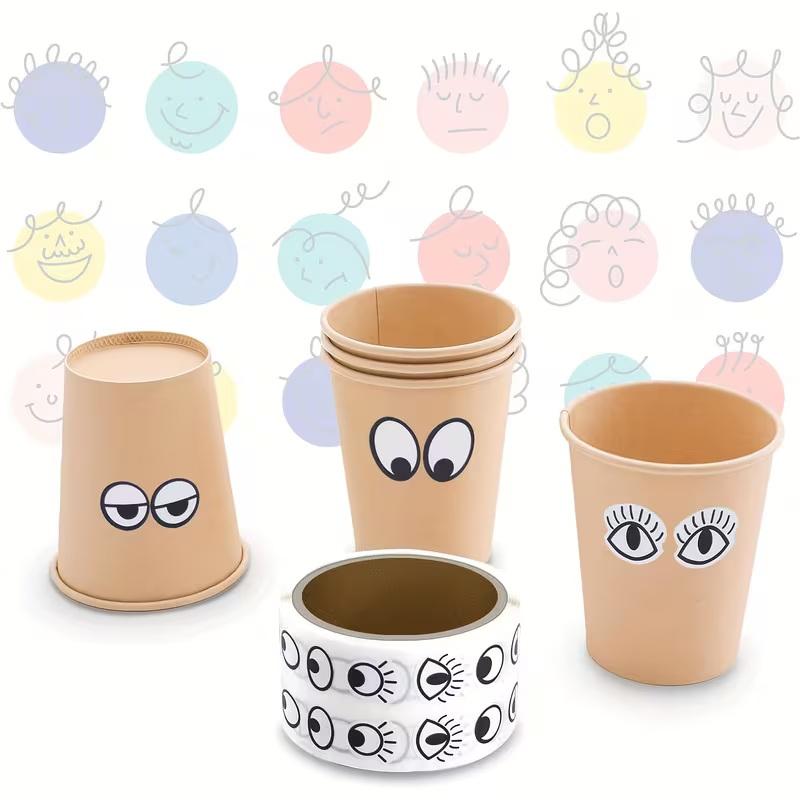 1000pcs/roll Self-Adhesive Eye Stickers Mini Eye Shaped Sticker For DIY Crafts, Party Decorations Home Decor School Supplies