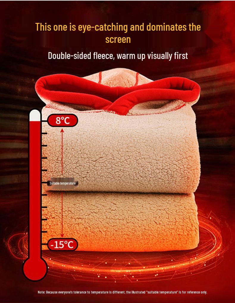 Men's Lambskin Fleece Hooded Jacket - Casual Winter Hoodie