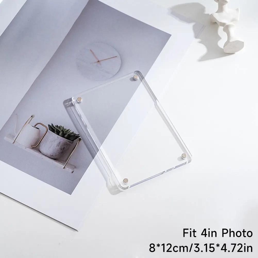 Ticket Commemorative Storage Holder Transparent Acrylic Magnetic Photo Frame Fridge Sticker Display Frame Home Decoration
