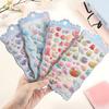 1Sheet Cute 3D Cartoon Relief Scrapbook Sticker Creative Candy Planet Bread Ocean  Embossed Sticker Decorative Material Gift ZYF