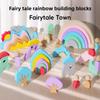 Early Wooden Learning Blocks With Rainbow Colors Kids Cognitive Skills Creative