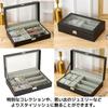 FUPUONE Glasses Holder, Multiple Watch Holder, Holds 4 Watches and 3 Glasses, Watch Case