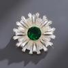 National Sunflower Brooch Women'S Niche Design Sense Crystal Brooch Creative Versatile Anti-Light Pin Suit Accessories