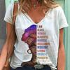 Fashion Women'S Butterfly Floral Print V-Neck Short Sleeve Street Fashion Loose T-Shirt Diy