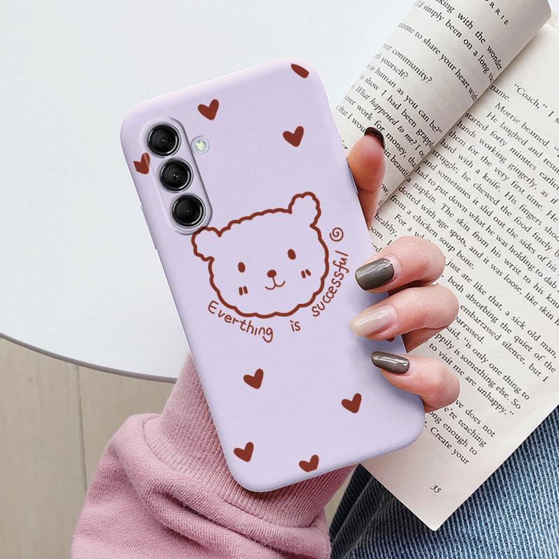 Coque Funda Pour Samsung Galaxy M14 M34 M54 5G Housse Fleur Colorée Cœur Dessin Animé Souple TPU Coque Pour Samsung M 14 Léopard Capa