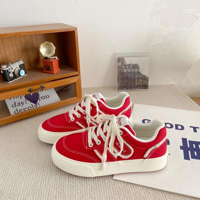 H1277 Spring Canvas Shoes Women's 2024 New Niche Original Ins Thick-soled Soft-soled Super Soft Versatile Campus Board Shoes
