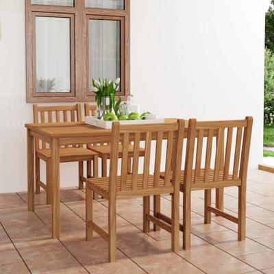 Vidaxl 5-Cz. Garden Furniture Set, Solid Teak Wood