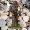Sasquatch Garden Statue Resin Sasquatch with Gnomes Ornament Outdoor Indoor Sasquatch Figurine for Terrace Courtyard Decoration