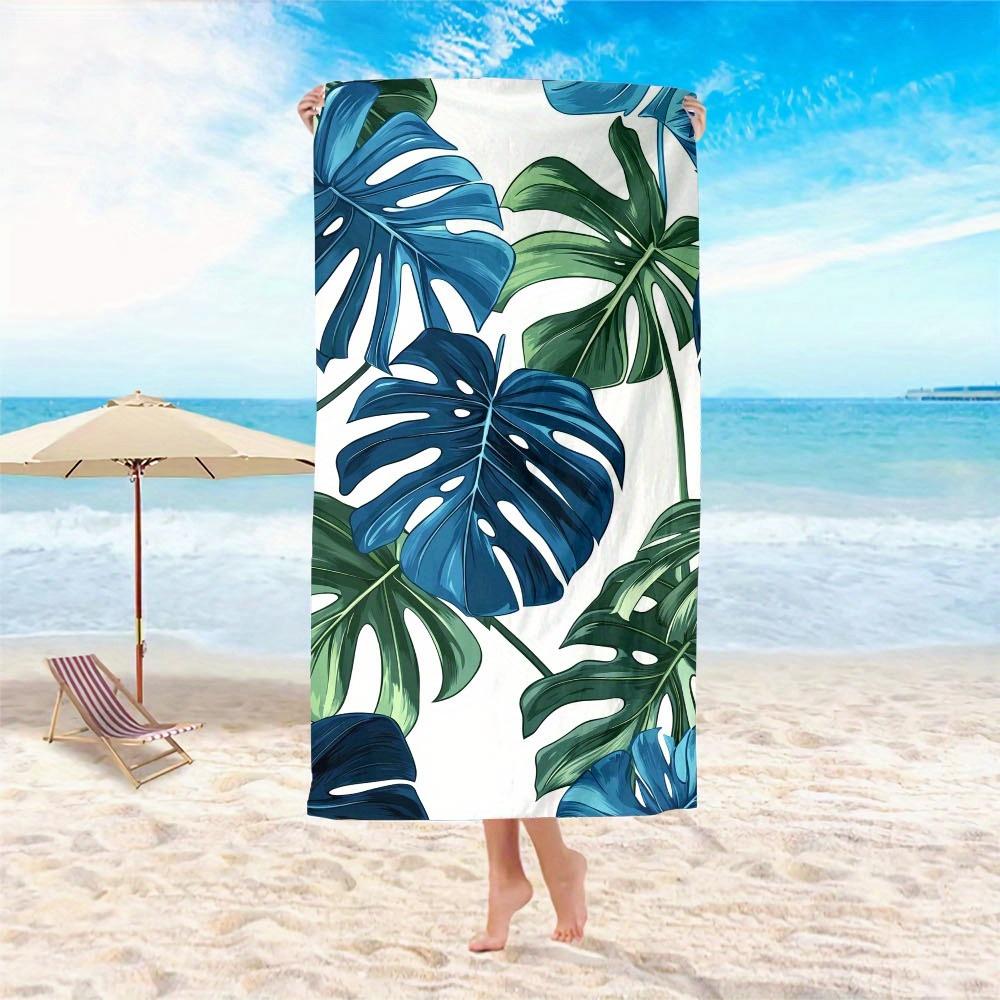 1pc Microfiber Large Microfiber Beach Towel Tropical Leaves Quick Dry Sand Free Lightweight Travel Pool Fitness Bath Swimming