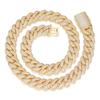 Men's Cuban Chain 18K Gold Plated Necklace with Zircon Gemstone Copper Body Custom Jewelry Sets
