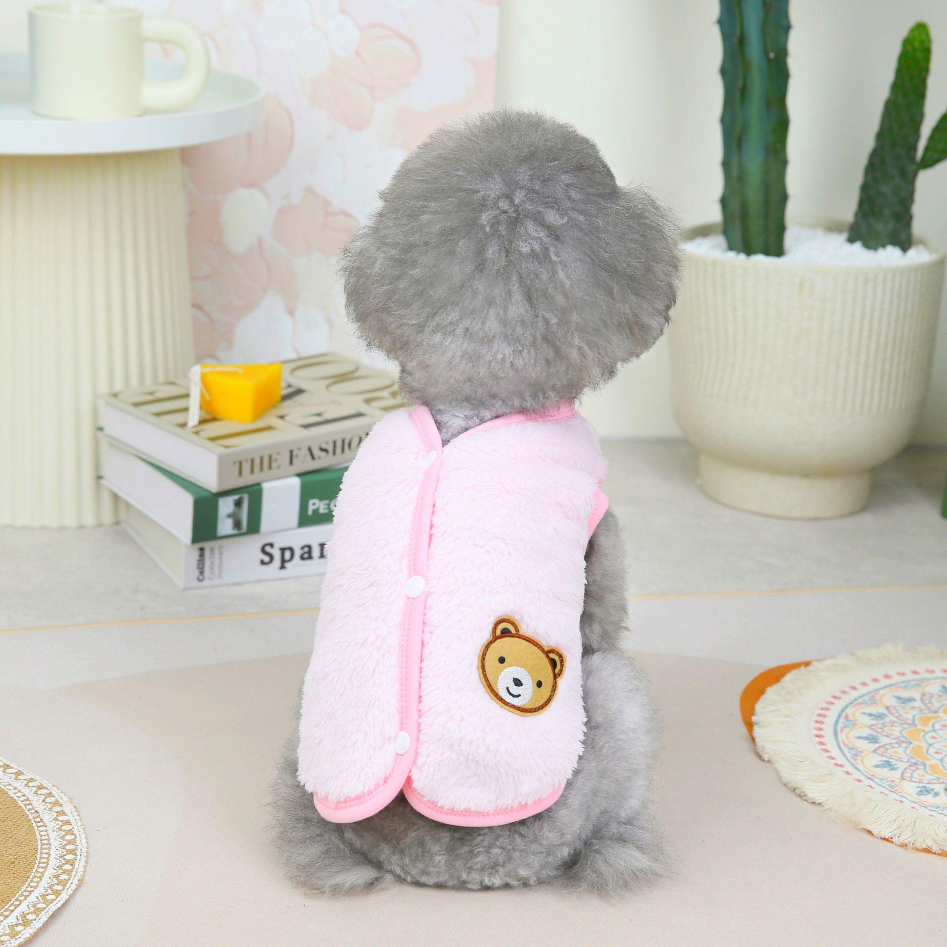 

Плюшевая майка с крутым медведем и теплый свитер для домашних животных, милая модная крутая одежда с медведем и собакой