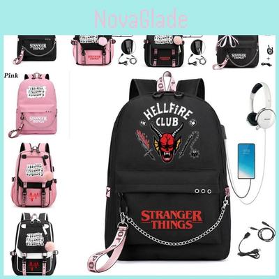 Mochila Grande de Temporada Stranger Things Recargable por USB para Niños