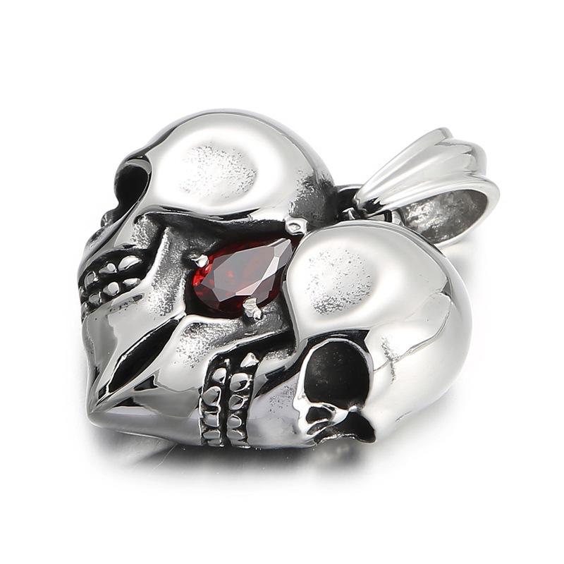 Casting Punk Style Jewelry Gift Creative Retro Love Skull Couple Bestie Pendant