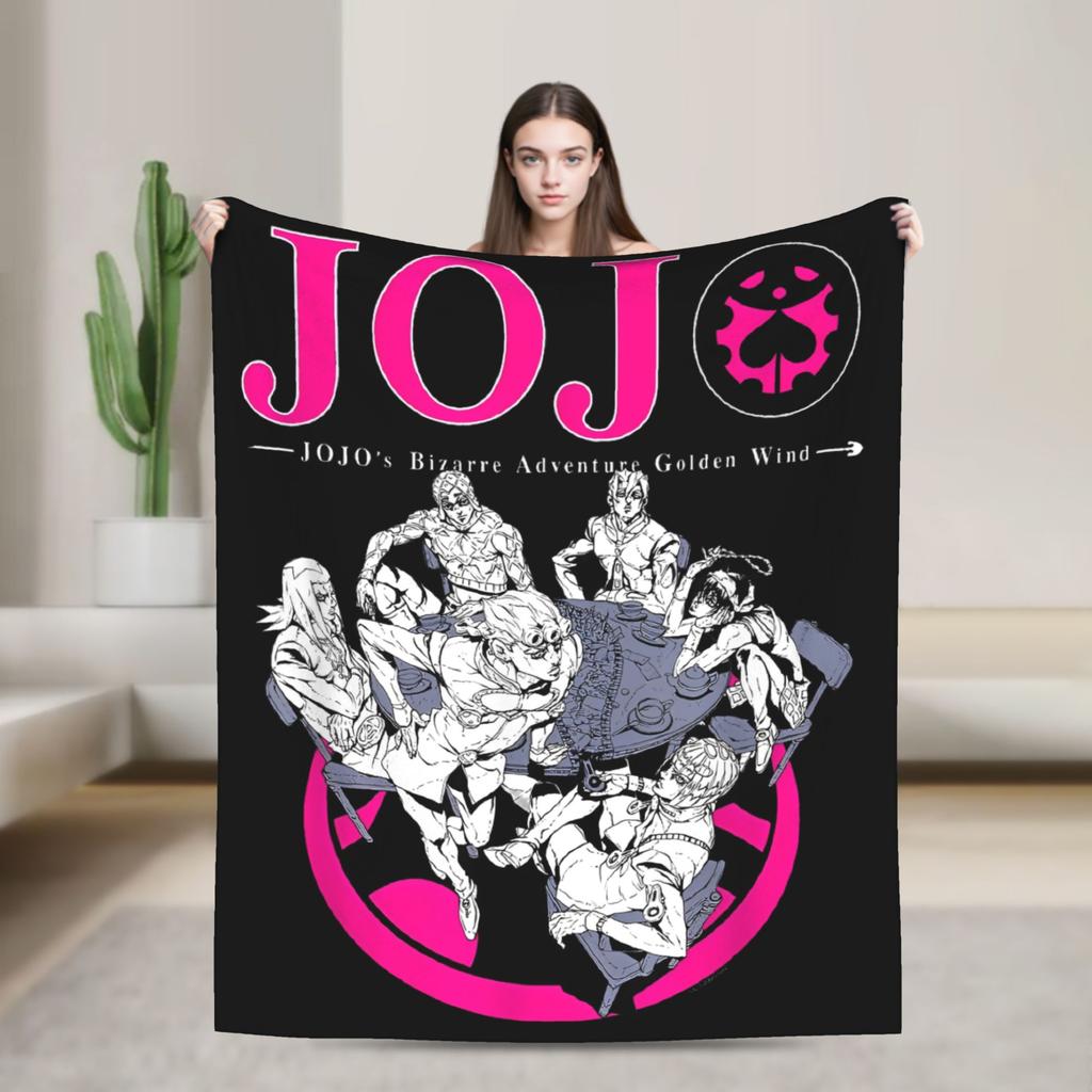 JoJo's Bizarre Adventure Blankets Japanese Anime Wool Throw Blankets Bedding Couch Decoration Thin Bedspread Multi-function
