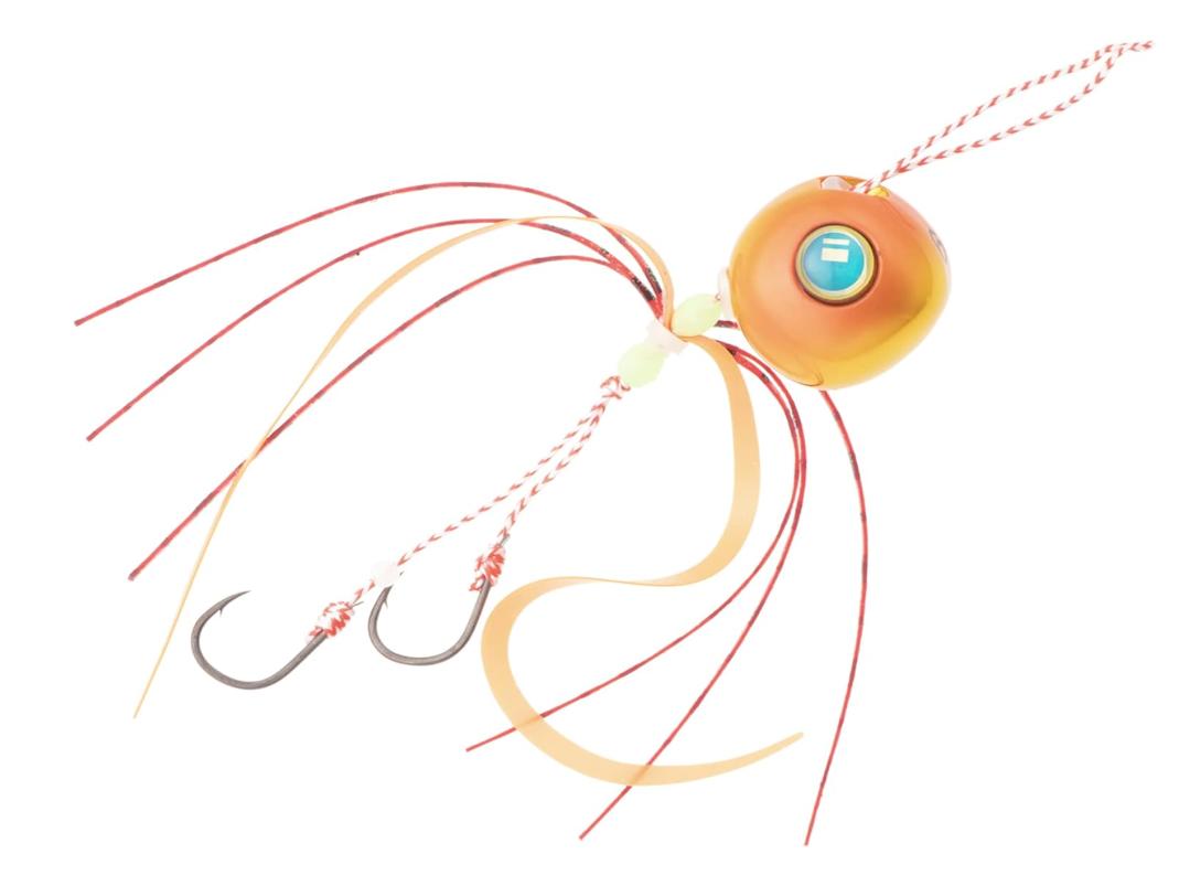 

Tungsten Tai Rubber Jig 60g #15 METALGOLD/ORANGE Slider Jig for Snapper Fishing High Density TG Head 60g