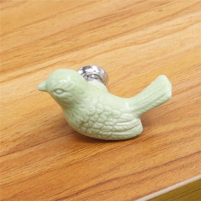 KAK 5pieces Peace Dove Ceramic Drawer Knobs Cartoon Bird Cabinet Cupboard Handles Novelty Fashion Furniture Handles Hardware