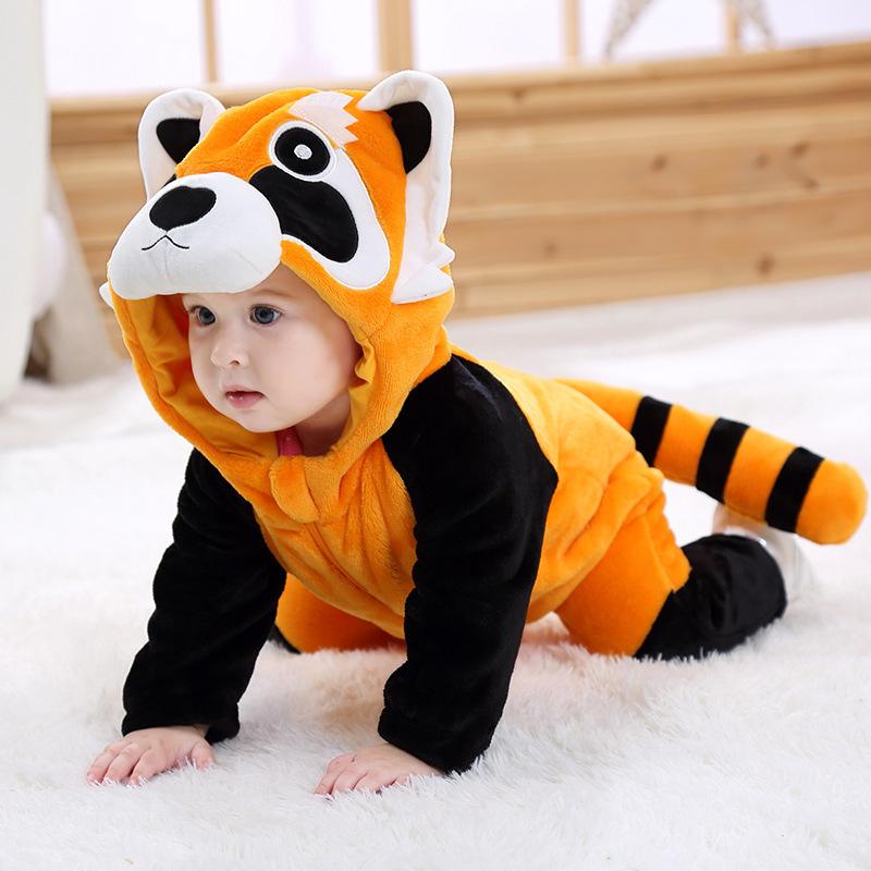 Jongens Meisjes Kostuum Schattige Dier Onesie Halloween Cosplay Outfit Festival Feest Jumpsuit Kigurumis Winter Warme Kleding 3M(1-4 Months)