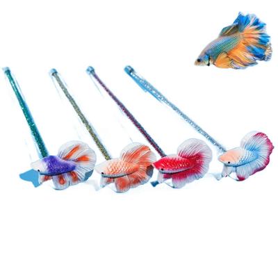 Plaything Simulation Betta Stick Resin Plaything Aquarium Aquariums Wand Interactive Fish Training Stick Fishtanks Accessories