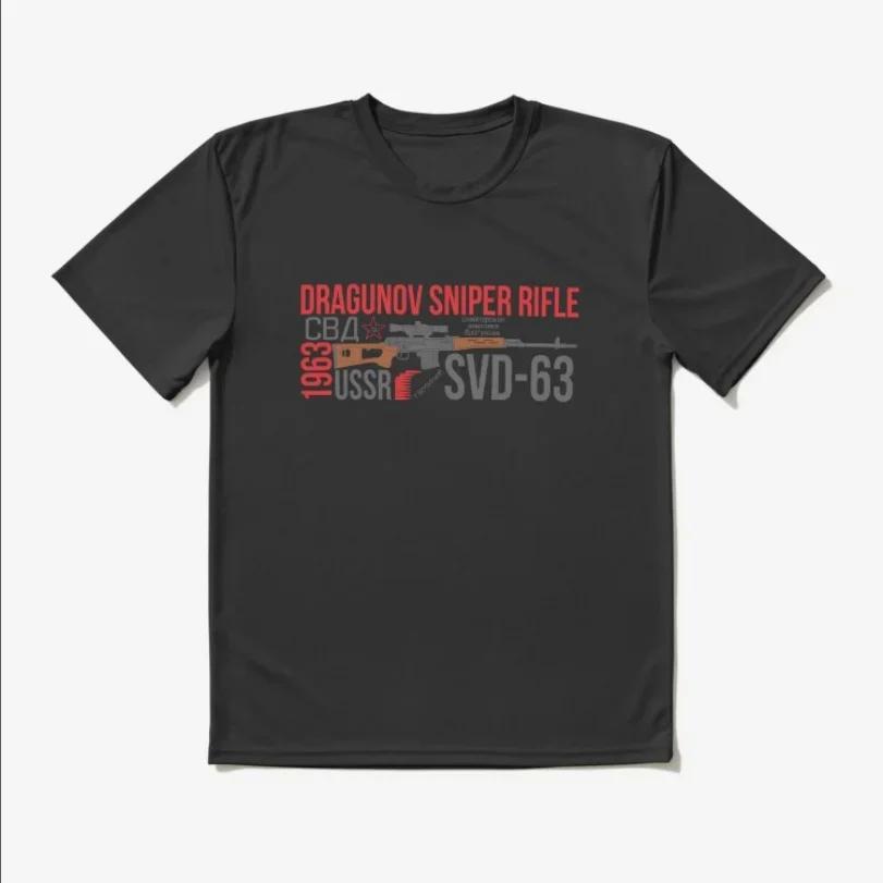 USSR Legendary SVD63 Dragunov Sniper Rifle TShirt 100 Cotton ONeck Short Sleeve Casual Mens Tshirt Size S3XL S