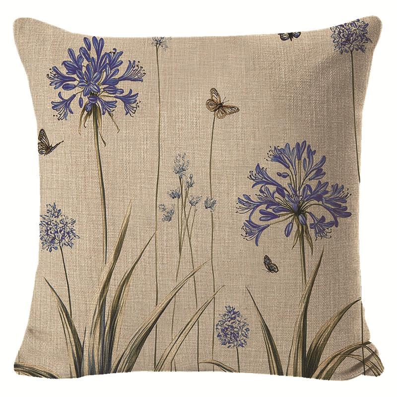 

Серия «Горячий источник и летние бабочки и цветы» Декор для спальни, гостиной, эркерного окна, льняная наволочка 45 * 45 separate pillow cover