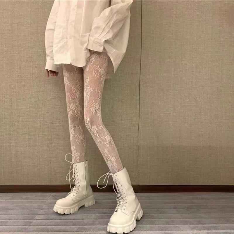 Sexy babes black silk fishnet socks jk socks summer thin white stockings anti-hook pantyhose