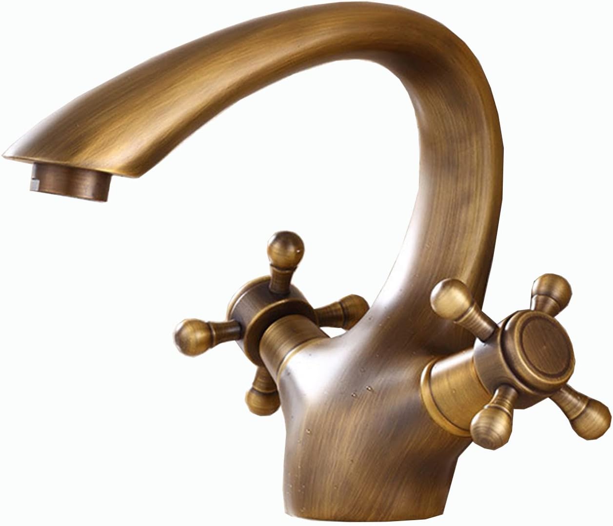 Bathroom Faucet Double Handle Faucet Bathroom Antique Faucet Handles Brass one Hole Sink Faucet Sink Faucet Antique Brass Antique Kitchen Faucet Brass 1PCS