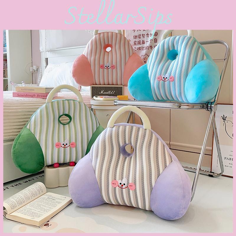 Ice Dopamine Silk Back Cushion With Embroidery Striped Pattern Design Home For