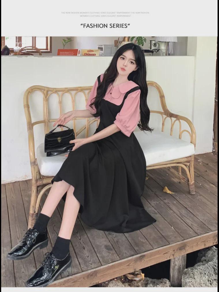 Trendy Doll Collar Lace Slim Dress - Summer French Tea Break