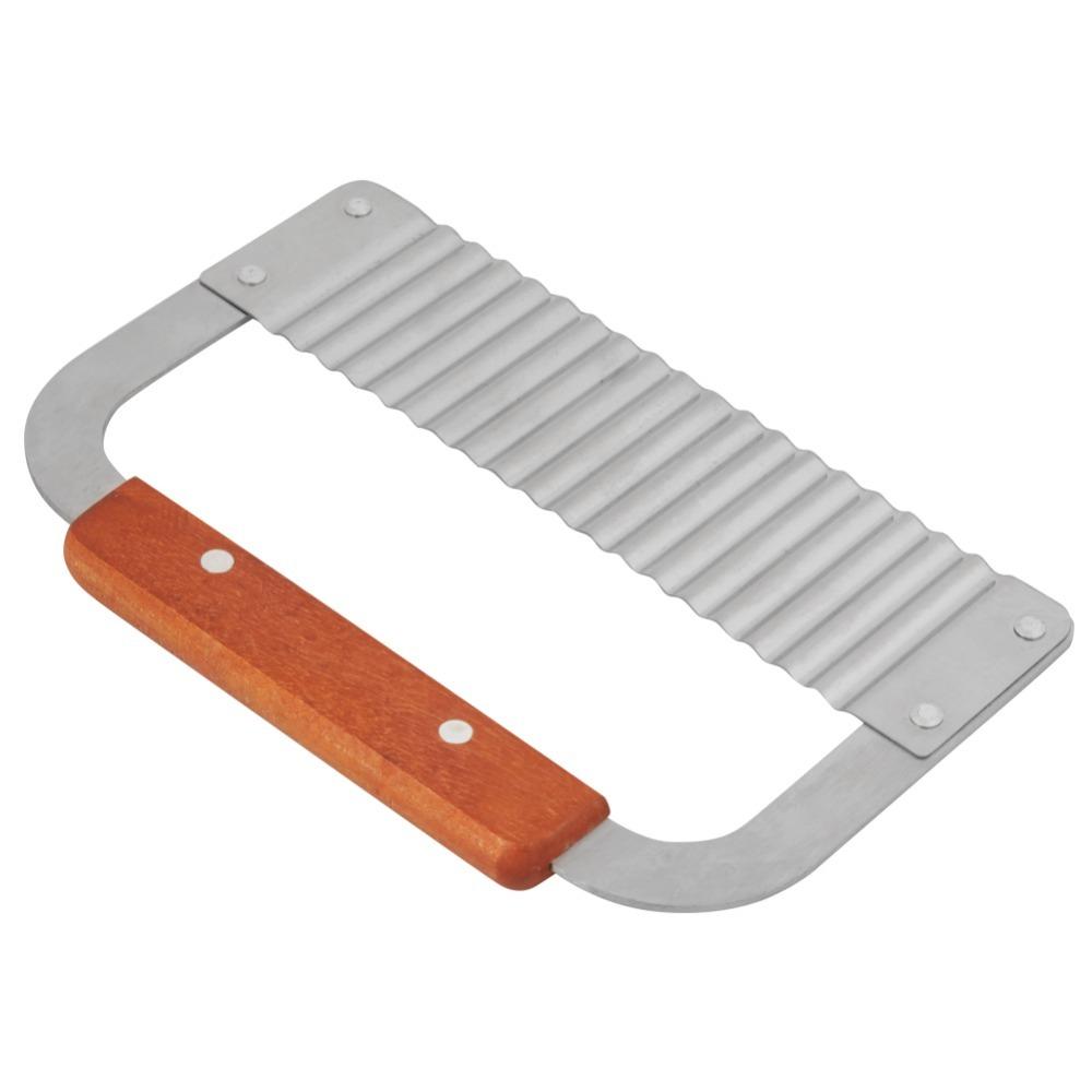 Hardwood Handle Crinkle Cutter Stainless Steel Crinkle Cutting Soap Molds Cutter Wavy Rotary Wavy Chopper Potatoes Slicing