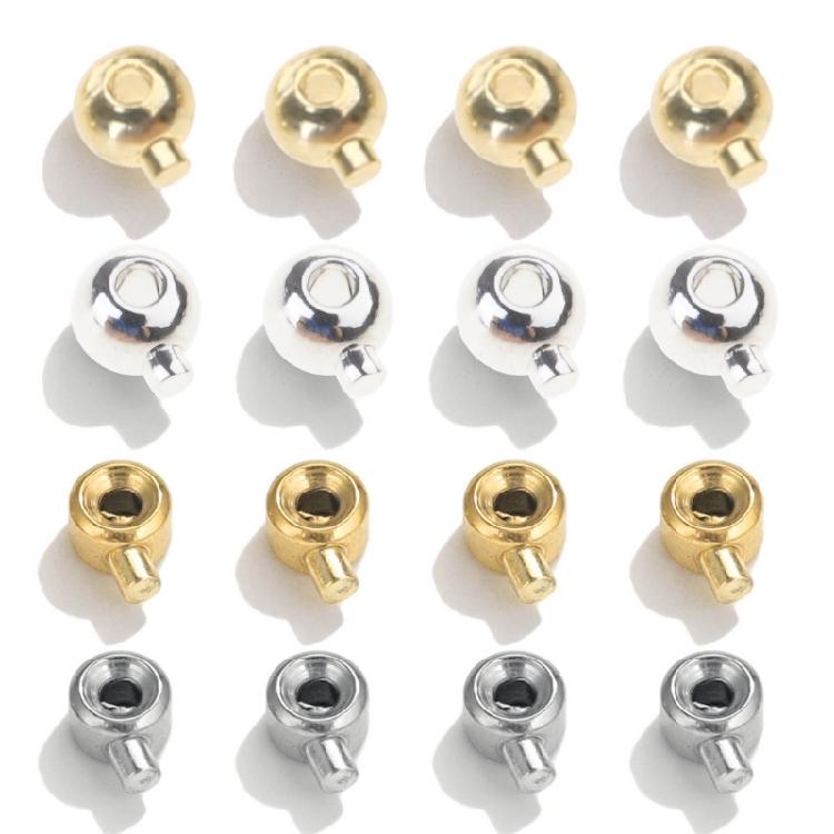 20 Pack Stopper Spacer Bead Finishing Clasps Stainless Steel Positioning Clasp