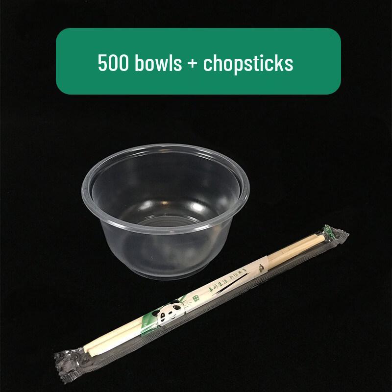 ZISIZ Disposable Plastic Bowl & Chopstick Set