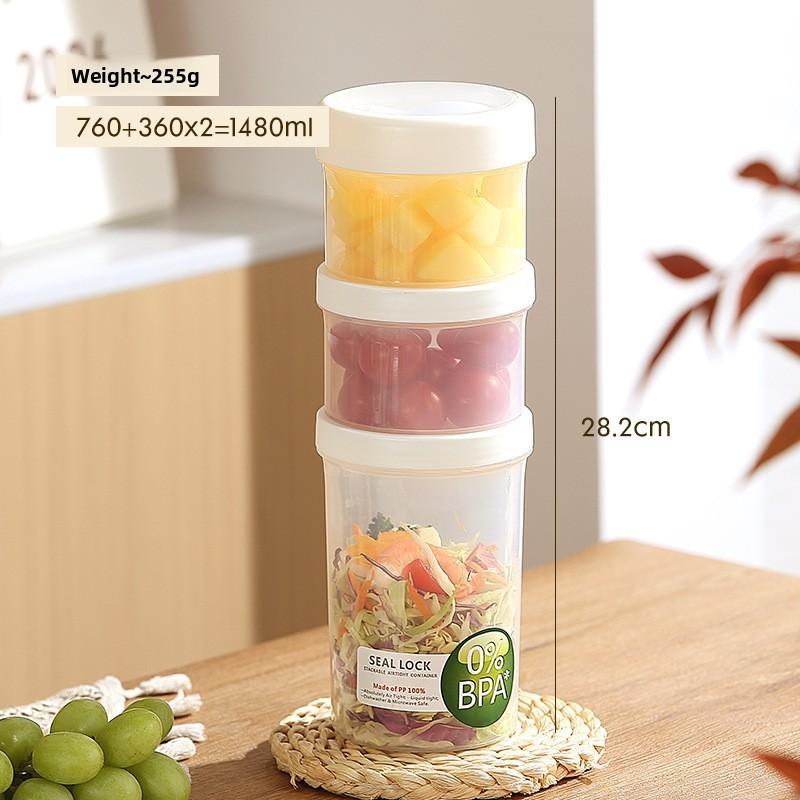 Portable Salad Bowl With Sealed Lid For Light Meals And Snacks
