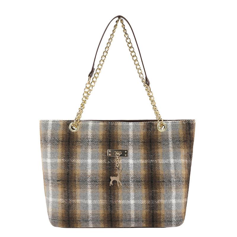 Trendy Woolen Color Block Striped Tote Bag For Women Ideal For Commuting And Everyday Use