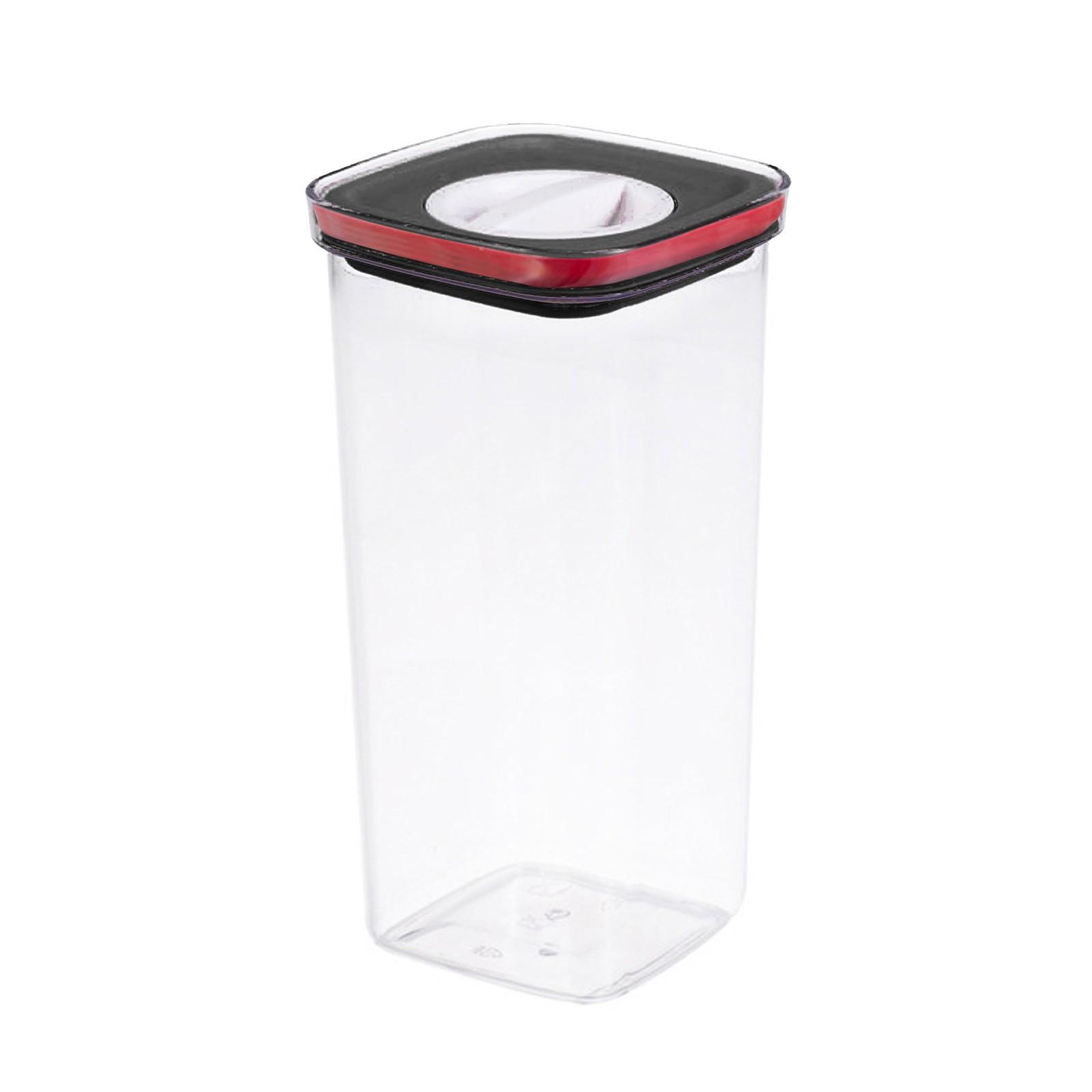 

2L Transparent Plastic Storage Container Airtight Seal Square Food Storage Box for Refrigerator Kitchen Pantry Organization One Size чёрный