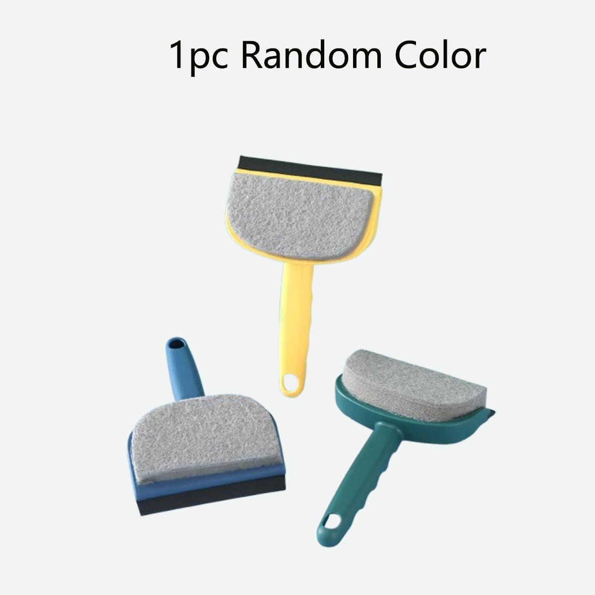 

Портативный двусторонний очиститель окон с многофункциональной губкой-щеткой - Пластиковая ручка, аксессуар для мытья окон, скребок