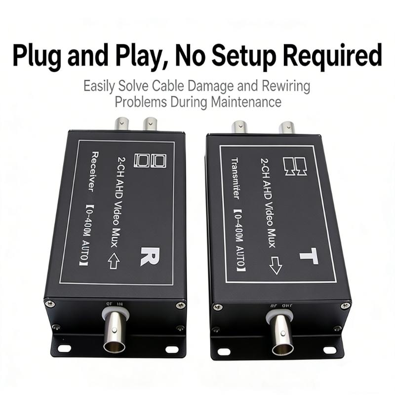 Two Channel Coaxial Processing Device Supports One To Two Signal Mixer For Security Observation Applications