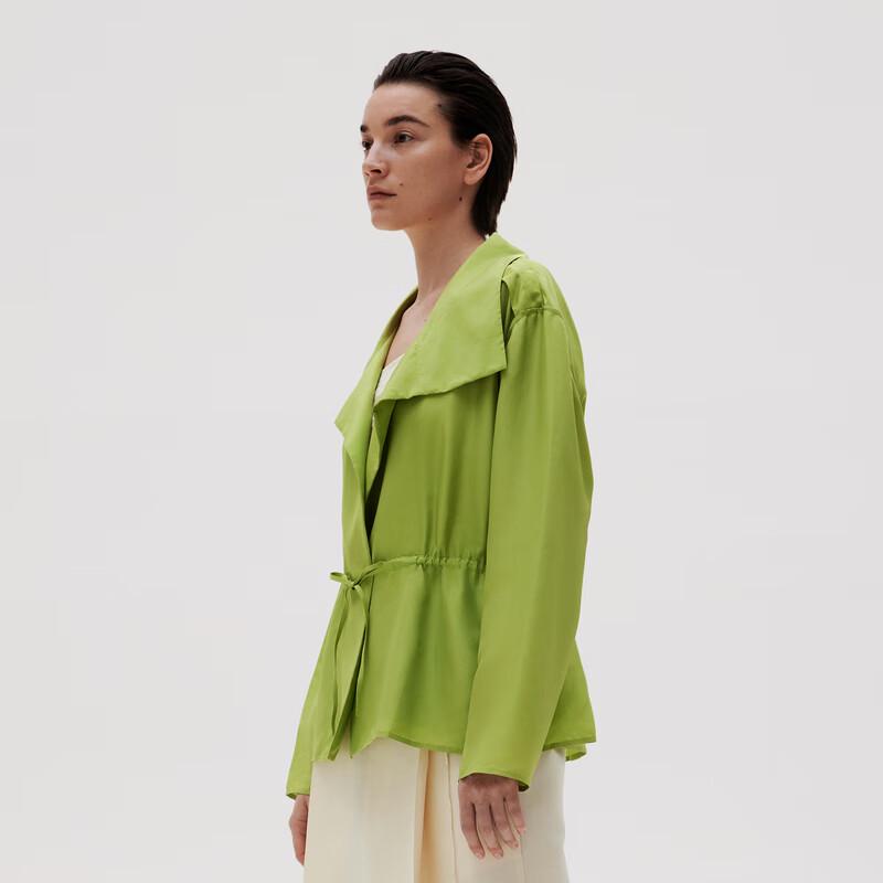 

LESS 2023 Spring Silk Stand Collar Jacket M